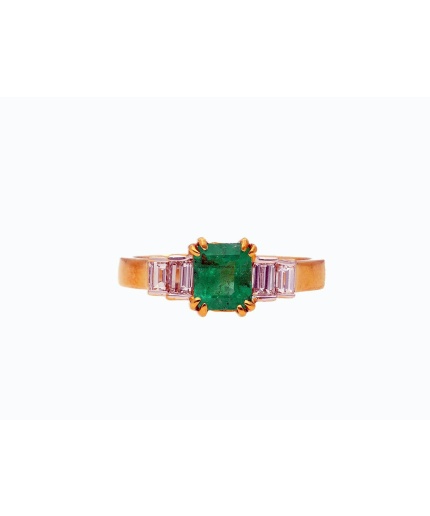 18K Solid Gold Natural Emerald Gemstone Ring | Save 33% - Rajasthan Living