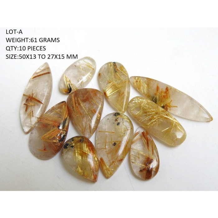 Golden Rutile Quartz Smooth Cabochon Lot/Loose Gemstone/Fancy Shape/For Making Jewelry/Pendent/Wholesaler/Supplies/100%Natural C2 | Save 33% - Rajasthan Living 6