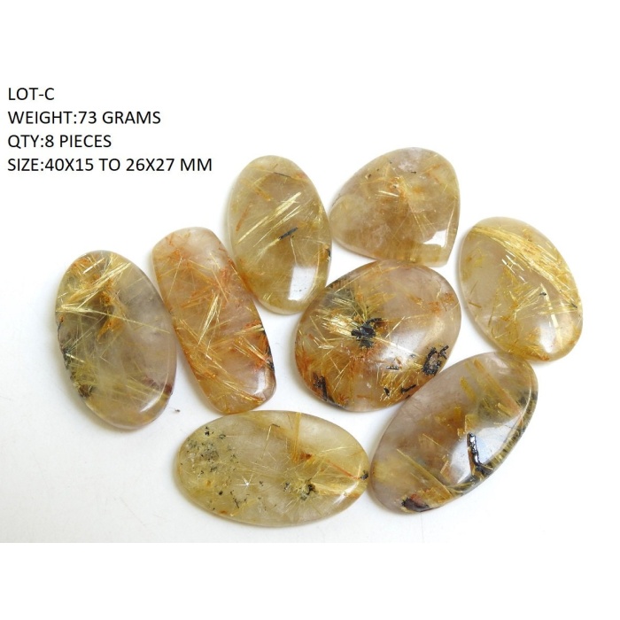 Golden Rutile Quartz Smooth Cabochon Lot/Loose Gemstone/Fancy Shape/For Making Jewelry/Pendent/Wholesaler/Supplies/100%Natural C2 | Save 33% - Rajasthan Living 8