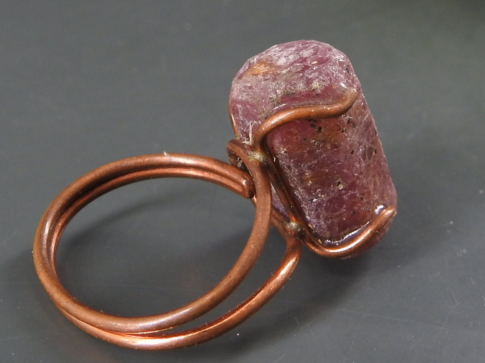 Ruby Zoisite & Pearl Ring - Platear