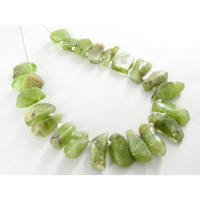 Peridot Polished Rough Bead/Uncut/Anklet/Loose Raw/Chip/Nugget/Minerals Gemstone/New Arrivals/100%Natural/8Inch 23X11To12X6MM Approx/RB7 | Save 33% - Rajasthan Living 10