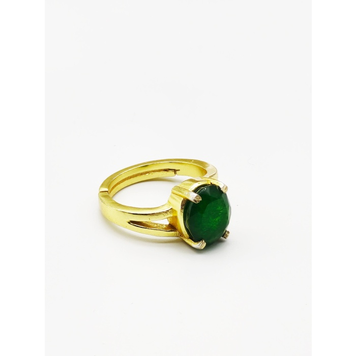 May Birthstone Ring – 100% 925 Solid Sterling Silver Solitaire Natural Green Emerald Gemstone Ring 14K Gold Plated Adjustable Ring Emerald | Save 33% - Rajasthan Living 6