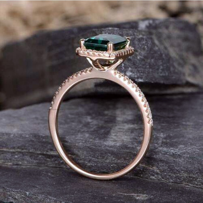 Birthstone Rings, Emerald Rings, 14K Rose Gold Birthstone Rings, Birthstone Jewelry, 14K Emerald Rings | Save 33% - Rajasthan Living 7