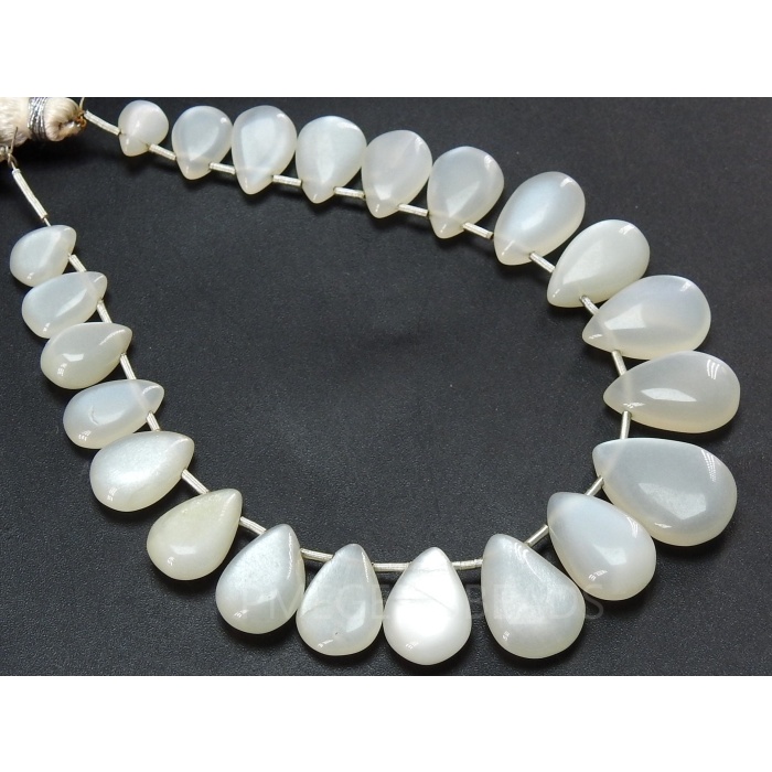 White Moonstone Smooth Teardrop,Drop,Loose Stone,Handmade Bead,For Making Jewelry,Wholesaler,Supplies,7Inchs 15X10To9X6MM Approx,PME-BR2 | Save 33% - Rajasthan Living 7