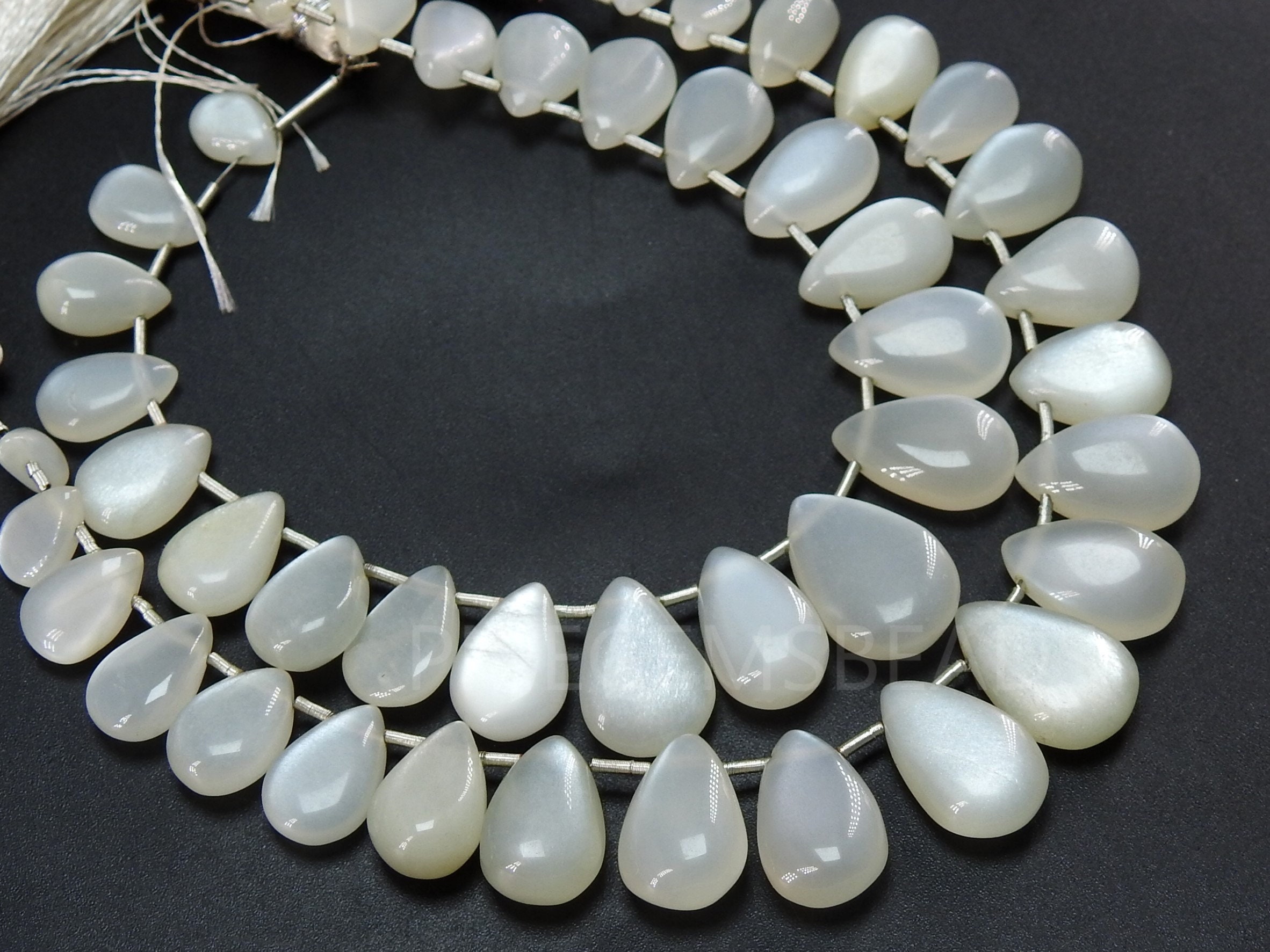 White Moonstone Smooth Teardrop,Drop,Loose Stone,Handmade Bead,For Making Jewelry,Wholesaler,Supplies,7Inchs 15X10To9X6MM Approx,PME-BR2 | Save 33% - Rajasthan Living 14