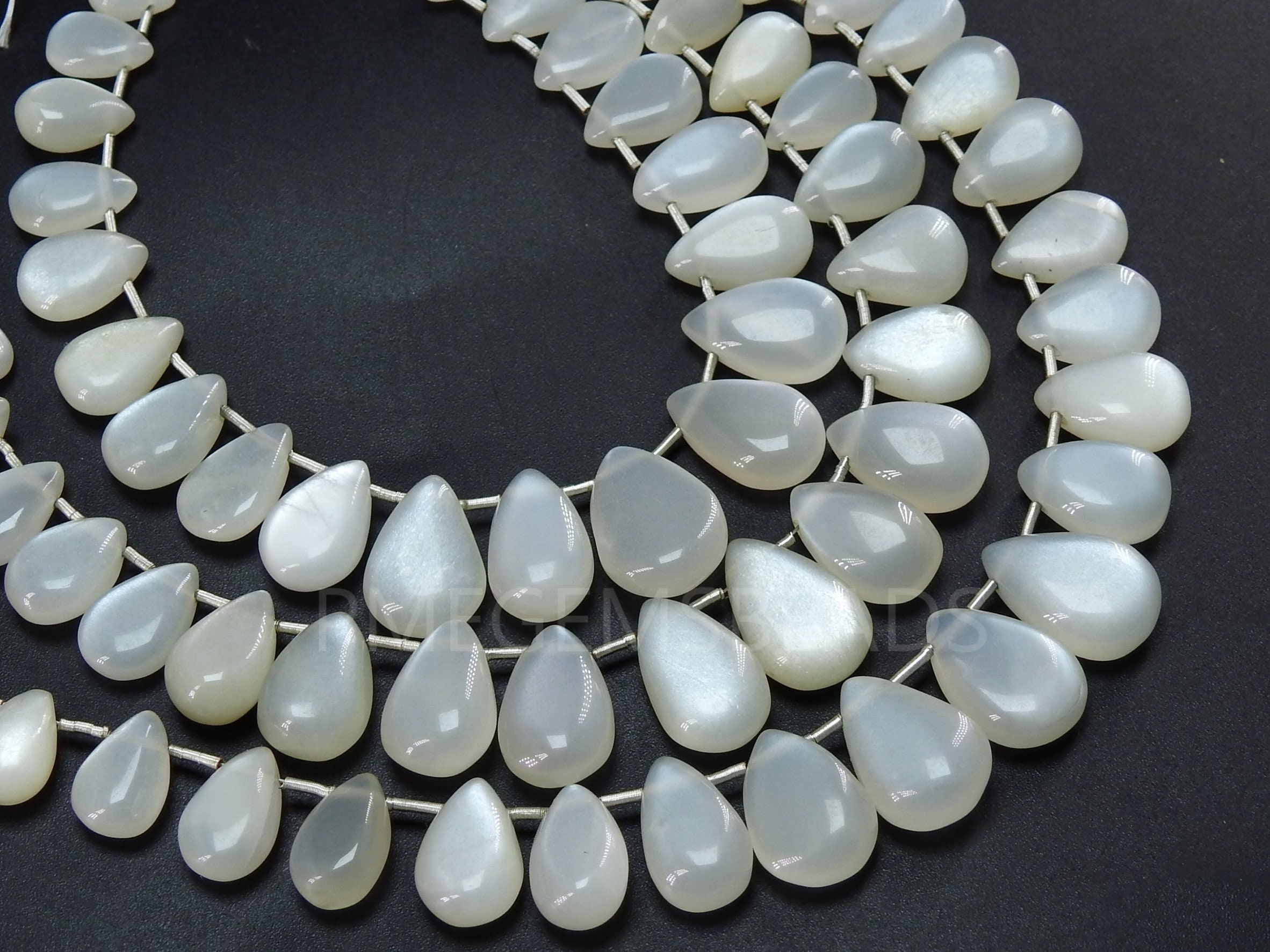 White Moonstone Smooth Teardrop,Drop,Loose Stone,Handmade Bead,For Making Jewelry,Wholesaler,Supplies,7Inchs 15X10To9X6MM Approx,PME-BR2 | Save 33% - Rajasthan Living 11
