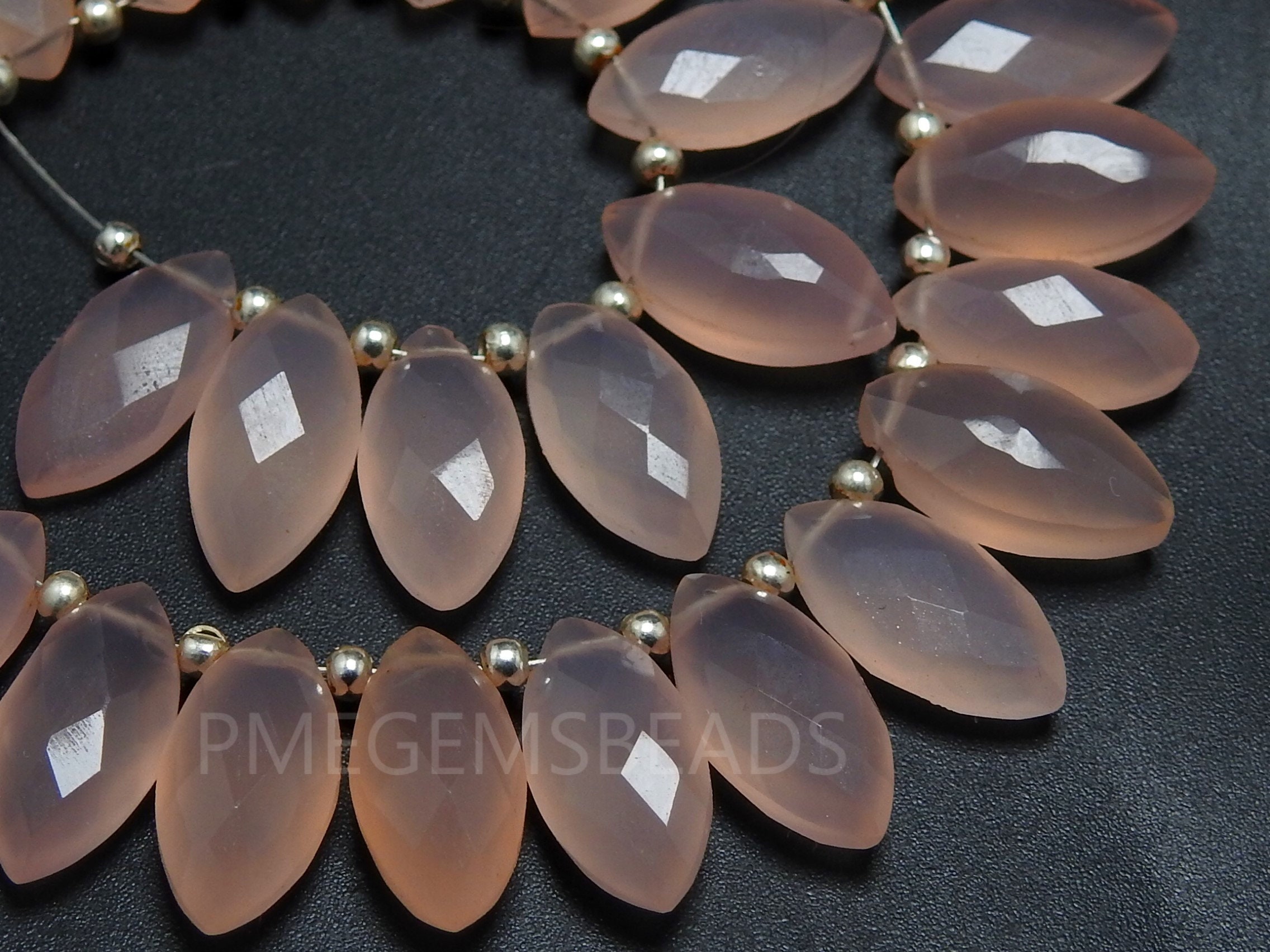 Rose Pink Chalcedony Faceted Marquise,Teardrop,Loose Stone,Handmade,For Making Jewelry,Earrings Pair,14X7MM PME-CY1 | Save 33% - Rajasthan Living 16