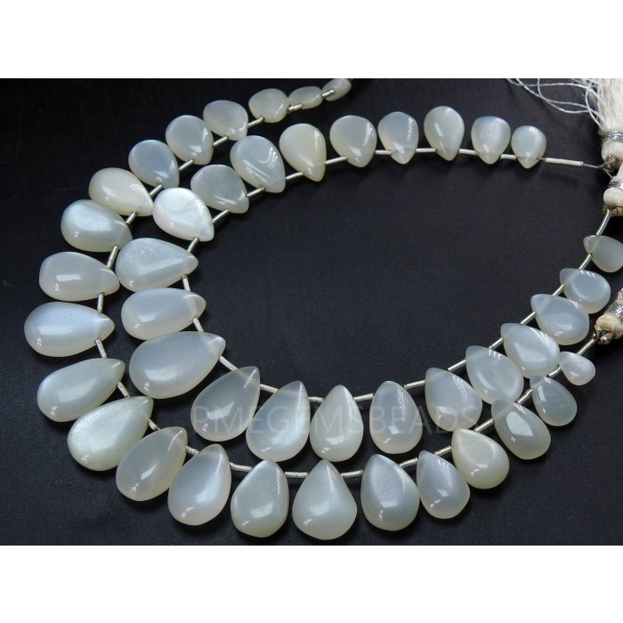 White Moonstone Smooth Teardrop,Drop,Loose Stone,Handmade Bead,For Making Jewelry,Wholesaler,Supplies,7Inchs 15X10To9X6MM Approx,PME-BR2 | Save 33% - Rajasthan Living 5