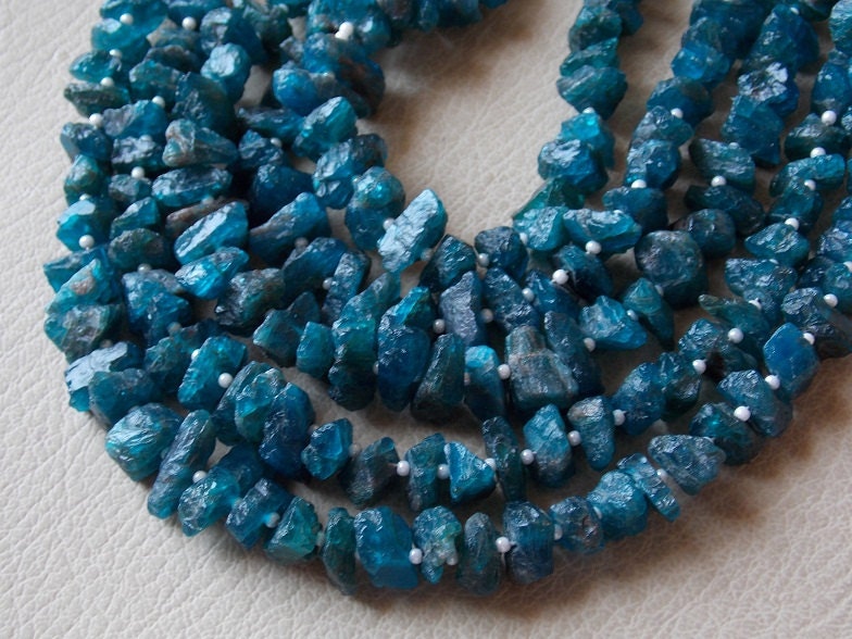 Neon Blue Apatite Rough Beads,Anklet,Chip,Uncut,Nugget 100%Natural 10X6To5X4MM Approx Wholesale Price New Arrival RB5 | Save 33% - Rajasthan Living 12
