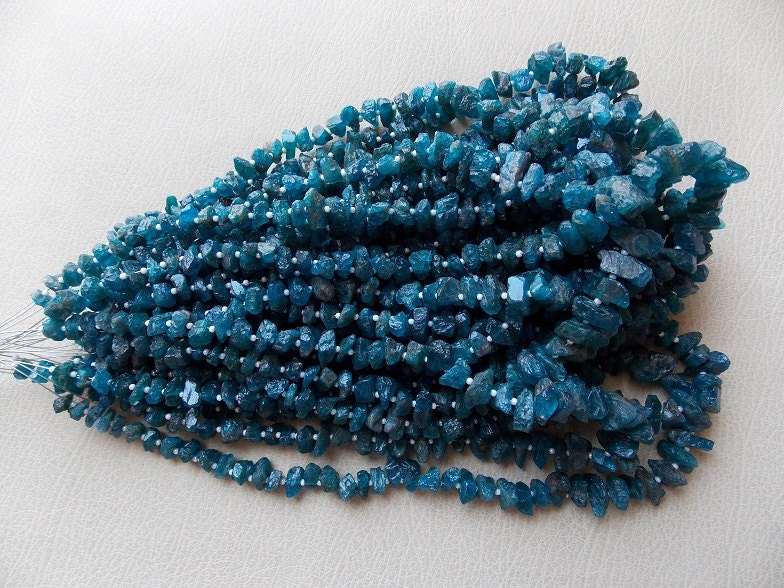 Neon Blue Apatite Rough Beads,Anklet,Chip,Uncut,Nugget 100%Natural 10X6To5X4MM Approx Wholesale Price New Arrival RB5 | Save 33% - Rajasthan Living 13