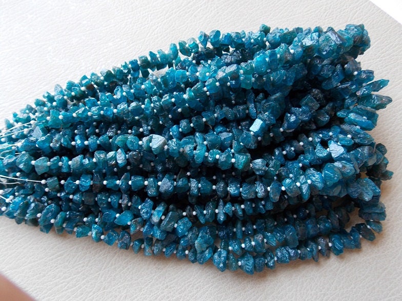 Neon Blue Apatite Rough Beads,Anklet,Chip,Uncut,Nugget 100%Natural 10X6To5X4MM Approx Wholesale Price New Arrival RB5 | Save 33% - Rajasthan Living 15
