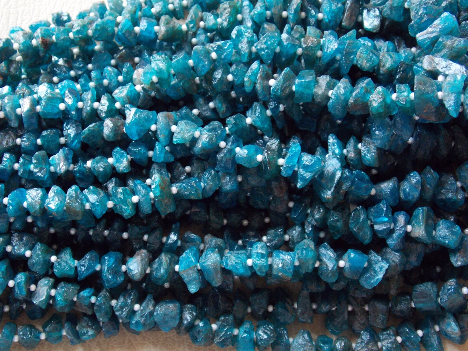 Neon Blue Apatite Rough Beads,Anklet,Chip,Uncut,Nugget 100%Natural 10X6To5X4MM Approx Wholesale Price New Arrival RB5 | Save 33% - Rajasthan Living 14