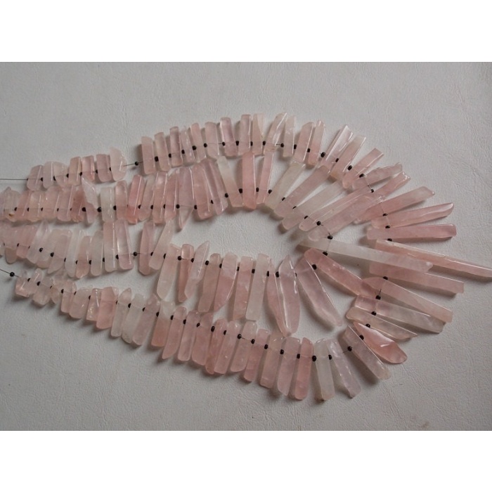 Rose Quartz Rough Stick,Polished,Loose Raw,Minerals Gemstone,For Making Jewelry 14Inch 35X5To10X4MM Approx Wholesale Price 100%Natural R6 | Save 33% - Rajasthan Living 10
