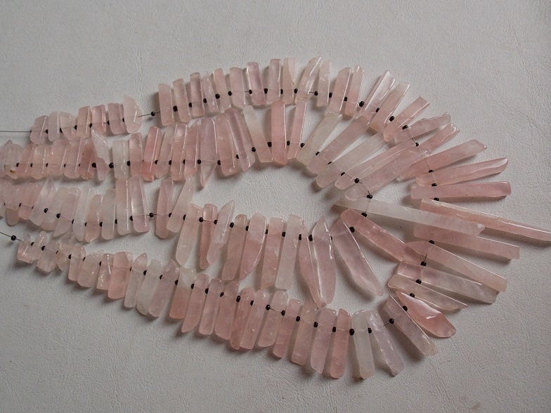 Rose Quartz Rough Stick,Polished,Loose Raw,Minerals Gemstone,For Making Jewelry 14Inch 35X5To10X4MM Approx Wholesale Price 100%Natural R6 | Save 33% - Rajasthan Living 15