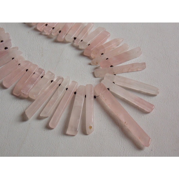 Rose Quartz Rough Stick,Polished,Loose Raw,Minerals Gemstone,For Making Jewelry 14Inch 35X5To10X4MM Approx Wholesale Price 100%Natural R6 | Save 33% - Rajasthan Living 7