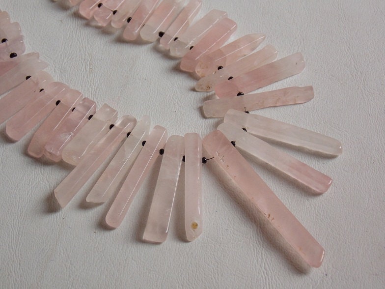 Rose Quartz Rough Stick,Polished,Loose Raw,Minerals Gemstone,For Making Jewelry 14Inch 35X5To10X4MM Approx Wholesale Price 100%Natural R6 | Save 33% - Rajasthan Living 12