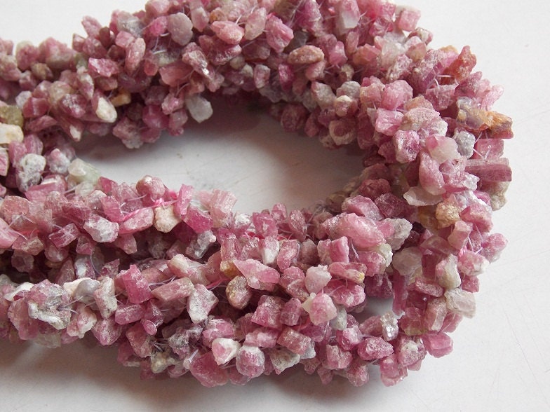 Pink Tourmaline Natural Rough Bead,Rope Necklace,Uncut,Chip,Nuggets,24Inch Strand 8X5To5X4MM Approx,Wholesaler,Supplies R3 | Save 33% - Rajasthan Living 15