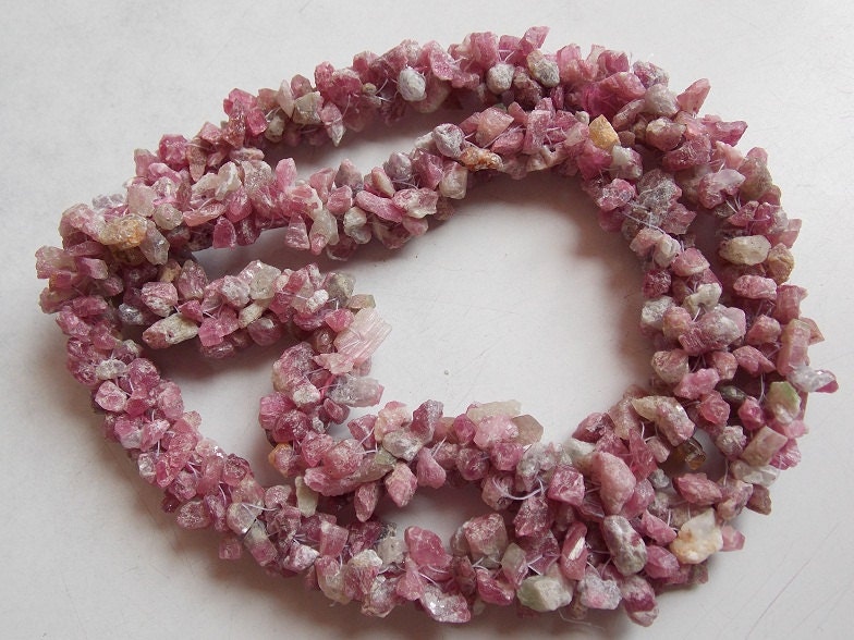 Pink Tourmaline Natural Rough Bead,Rope Necklace,Uncut,Chip,Nuggets,24Inch Strand 8X5To5X4MM Approx,Wholesaler,Supplies R3 | Save 33% - Rajasthan Living 12