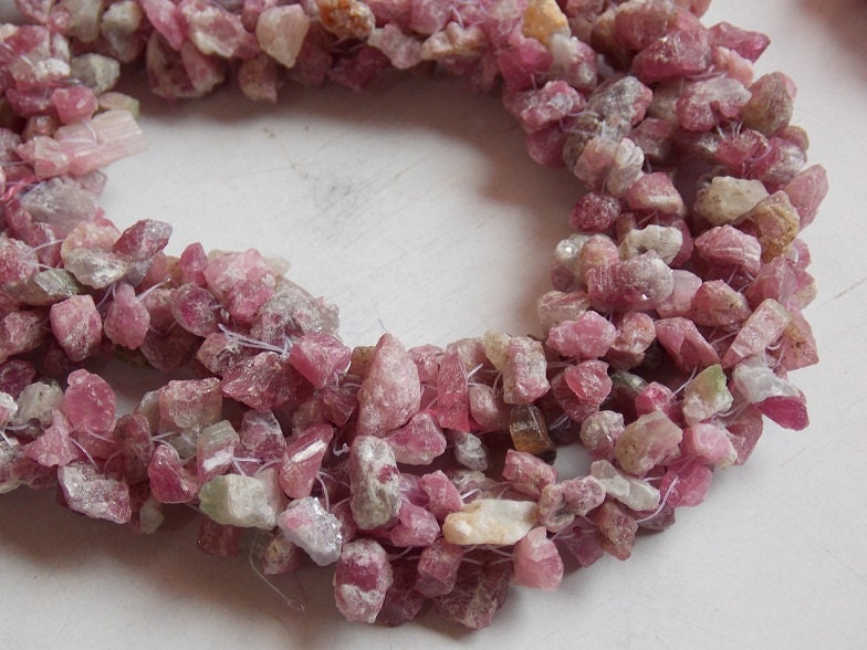 Pink Tourmaline Natural Rough Bead,Rope Necklace,Uncut,Chip,Nuggets,24Inch Strand 8X5To5X4MM Approx,Wholesaler,Supplies R3 | Save 33% - Rajasthan Living 14