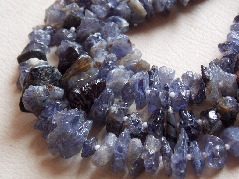 Natural Iolite Rough Beads,Uncut,Chip,Nugget,Loose Raw,Blue,Minerals Gemstone,For Making Jewelry,New Arrivals 15X10To5X4MM Approx R3 | Save 33% - Rajasthan Living 11