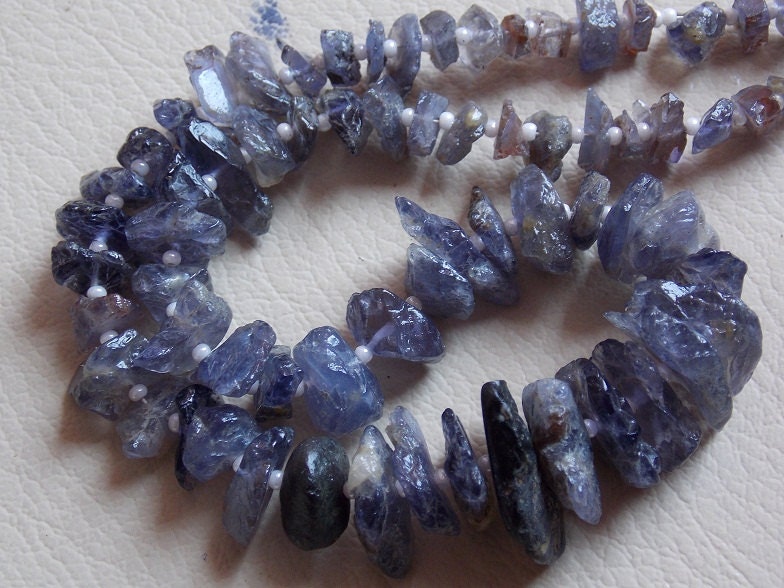 Natural Iolite Rough Beads,Uncut,Chip,Nugget,Loose Raw,Blue,Minerals Gemstone,For Making Jewelry,New Arrivals 15X10To5X4MM Approx R3 | Save 33% - Rajasthan Living 14
