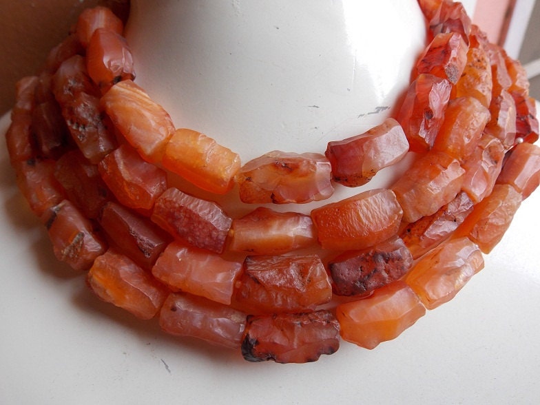 Carnelian Hammered Bead,Loose Rough,Tube Shape,Nuggets,Cylinder,Drum,16Piece 20X12To15X10MM Approx,Wholesaler,Supplies,100%Natural R1 | Save 33% - Rajasthan Living 12