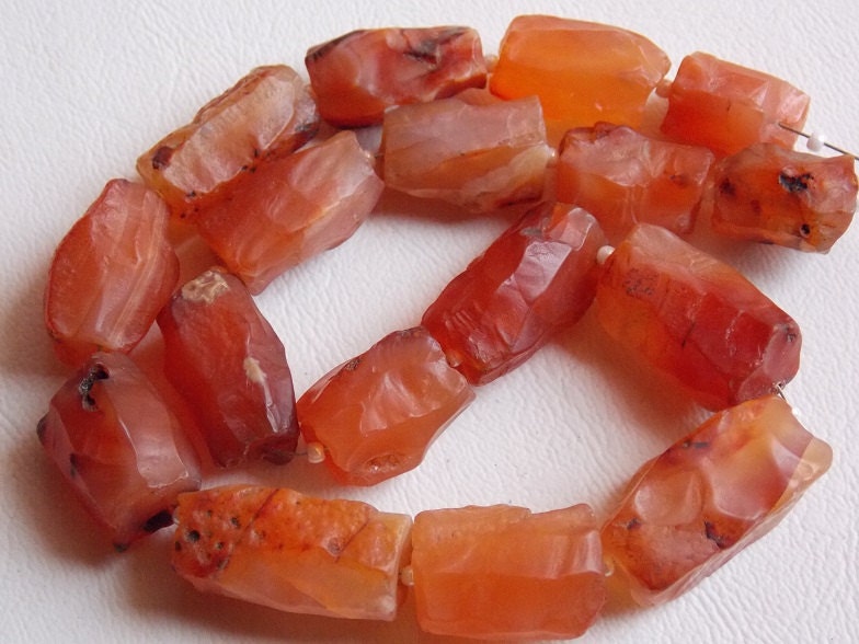 Carnelian Hammered Bead,Loose Rough,Tube Shape,Nuggets,Cylinder,Drum,16Piece 20X12To15X10MM Approx,Wholesaler,Supplies,100%Natural R1 | Save 33% - Rajasthan Living 14