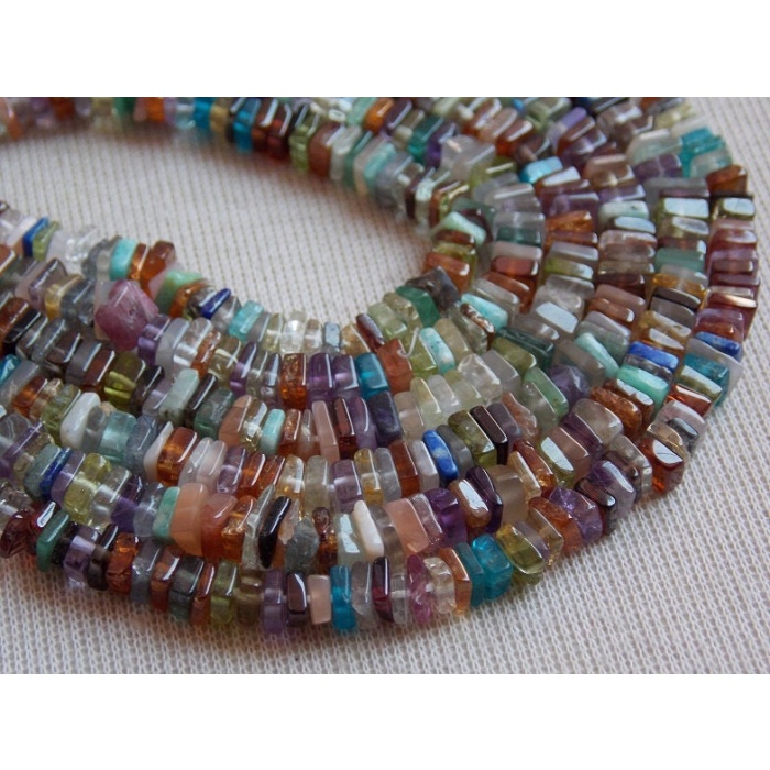 100%Natural,Mix Gemstone Smooth Heishi,Square,Cushion,Disco Bead,Wholesale Price,New Arrival,16Inch Strand (pme)H2 | Save 33% - Rajasthan Living 7