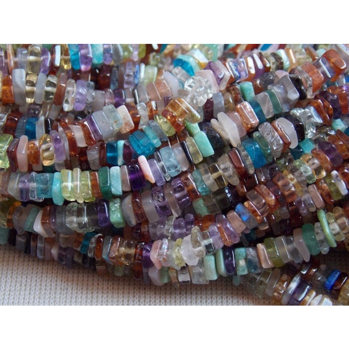 100%Natural,Mix Gemstone Smooth Heishi,Square,Cushion,Disco Bead,Wholesale Price,New Arrival,16Inch Strand (pme)H2 | Save 33% - Rajasthan Living 6