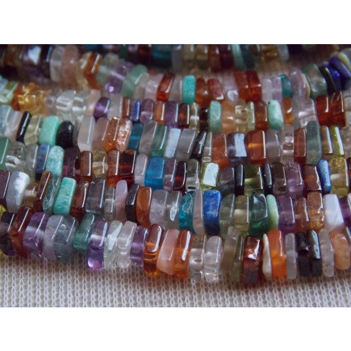 100%Natural,Mix Gemstone Smooth Heishi,Square,Cushion,Disco Bead,Wholesale Price,New Arrival,16Inch Strand (pme)H2 | Save 33% - Rajasthan Living 9