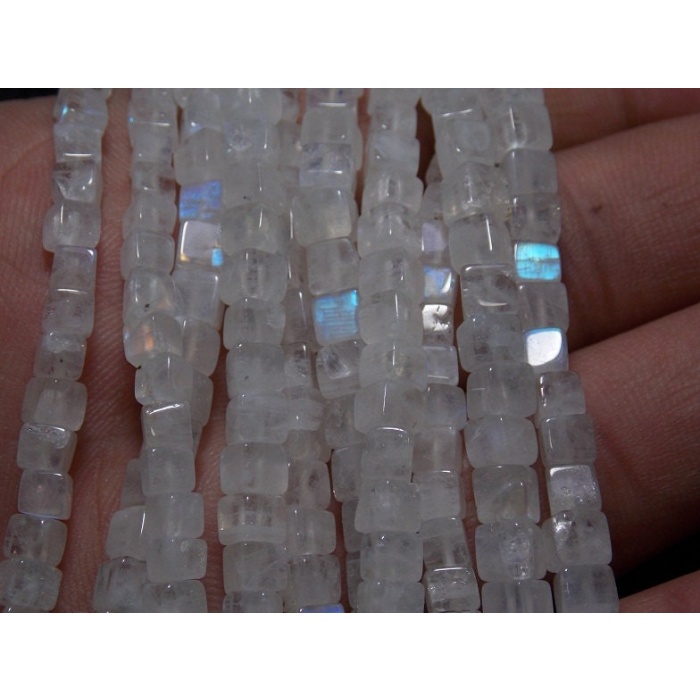 White Rainbow Moonstone Smooth Cubes,Box,Cuboid,Handmade,Loose Stone,For Making Jewelry,Wholesaler,16Inch 4MM Approx,100%Natural PME-CB1 | Save 33% - Rajasthan Living 6