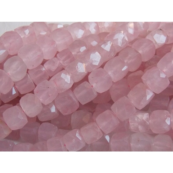 Natural Rose Quartz Faceted Cube,Box,Cuboid Shape Beads,Wholesale Price,New Arrival,8Inch Strand,100%Natural PME-CB2 | Save 33% - Rajasthan Living 8