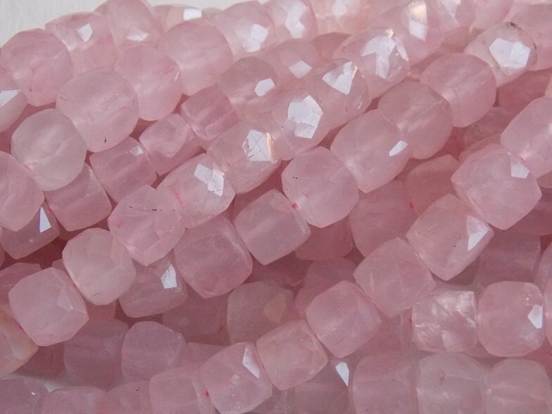 Natural Rose Quartz Faceted Cube,Box,Cuboid Shape Beads,Wholesale Price,New Arrival,8Inch Strand,100%Natural PME-CB2 | Save 33% - Rajasthan Living 15
