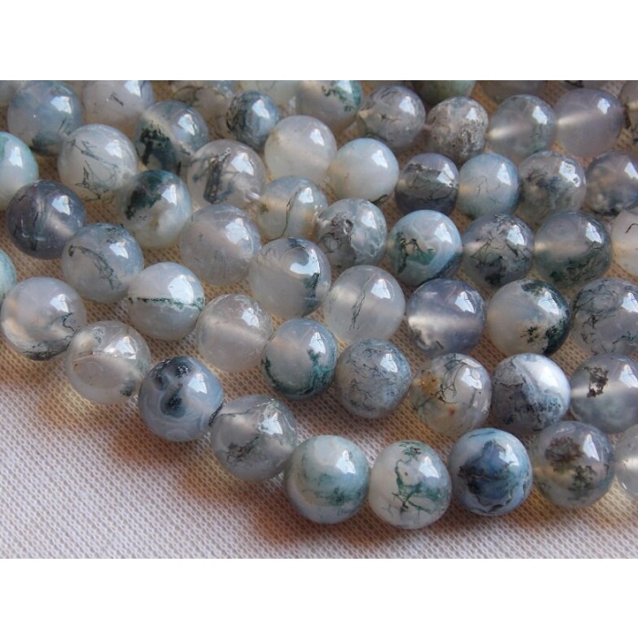 Green Moss Agate Smooth Sphere Ball Beads,Roundel,Round,Handmade,Loose Stone,Wholesaler,Supplies,14Inch 8X7MM Approx,100%Natural B7 | Save 33% - Rajasthan Living 7