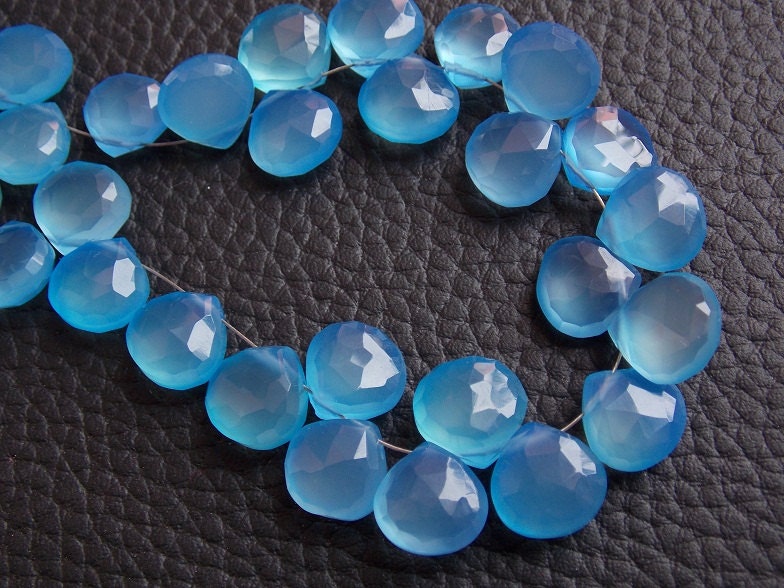 Blue Chalcedony Faceted Hearts,Teardrop,Drop,Briolette,Wholesaler,Supplies,New Arrivals 8Inch Strand 11X11MM Approx (pme)CY2 | Save 33% - Rajasthan Living 16