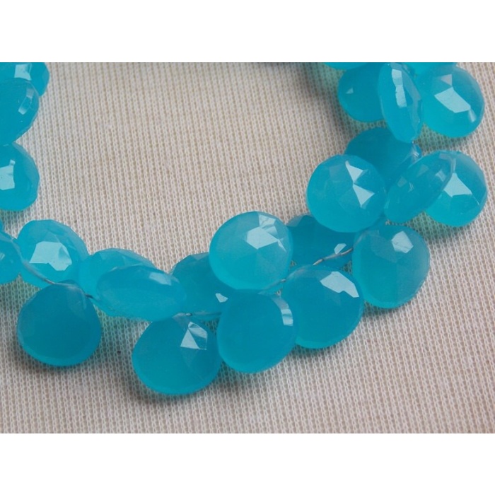 Aqua Blue Chalcedony Faceted Hearts,Teardrops,Drops,Handmade,Loose Stone,Wholesaler,Supplies 8Inch 11X11MM Approx (pme) CY2 | Save 33% - Rajasthan Living 7
