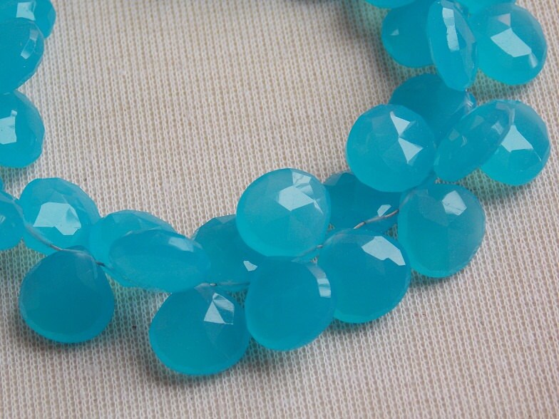Aqua Blue Chalcedony Faceted Hearts,Teardrops,Drops,Handmade,Loose Stone,Wholesaler,Supplies 8Inch 11X11MM Approx (pme) CY2 | Save 33% - Rajasthan Living 14