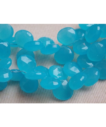Aqua Blue Chalcedony Faceted Hearts,Teardrops,Drops,Handmade,Loose Stone,Wholesaler,Supplies 8Inch 11X11MM Approx (pme) CY2 | Save 33% - Rajasthan Living