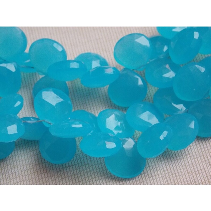 Aqua Blue Chalcedony Faceted Hearts,Teardrops,Drops,Handmade,Loose Stone,Wholesaler,Supplies 8Inch 11X11MM Approx (pme) CY2 | Save 33% - Rajasthan Living 6