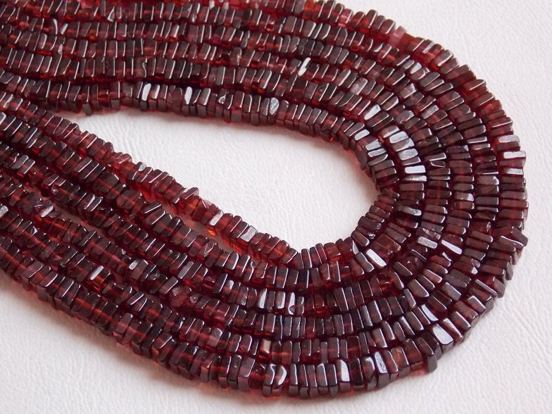 Natural Garnet Heishi,Square,Cushion,Beads 16Inch Strand 4MM Approx Wholesale Price New Arrival (pme) H2 | Save 33% - Rajasthan Living 11