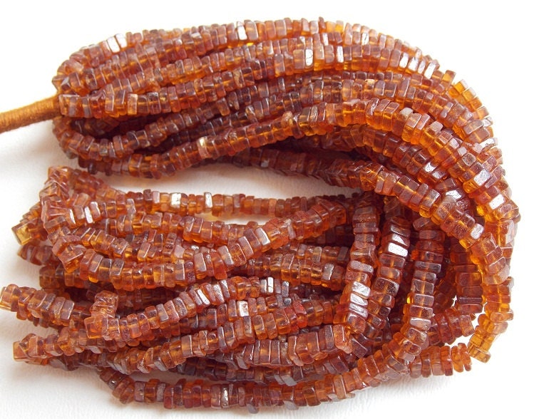 Hessonite Garnet Heishi,Square,Cushion Shape Beads,16Inch Strand 4MM Approx,Wholesaler,Supplies,100%Natural  PME-H2 | Save 33% - Rajasthan Living 11