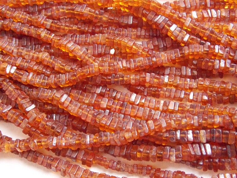 Hessonite Garnet Heishi,Square,Cushion Shape Beads,16Inch Strand 4MM Approx,Wholesaler,Supplies,100%Natural  PME-H2 | Save 33% - Rajasthan Living 14