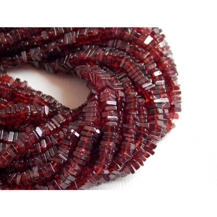 Natural Garnet Heishi,Square,Cushion,Beads 16Inch Strand 4MM Approx Wholesale Price New Arrival (pme) H2 | Save 33% - Rajasthan Living 5