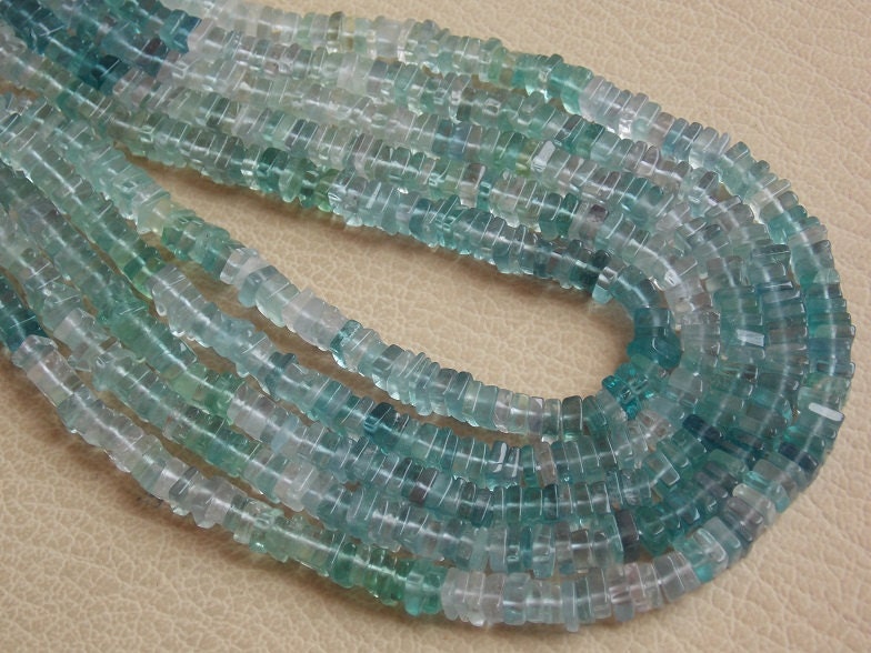 Fluorite Smooth Heishi,Square,Cushion Cut,Loose Stone,Multi Shaded,Handmade,14Inch Strand 5MM Approx,Wholesale Price,New Arrival PME-H1 | Save 33% - Rajasthan Living 13