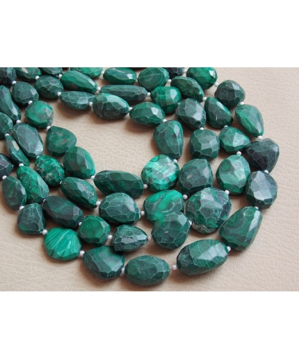 Malachite Faceted Tumbles,Nuggets,Loose Stone,Handmade,For Making Jewelry 12Inch 17X15To10X9MM Approx Wholesaler,Supplies 100%Natural TU5 | Save 33% - Rajasthan Living