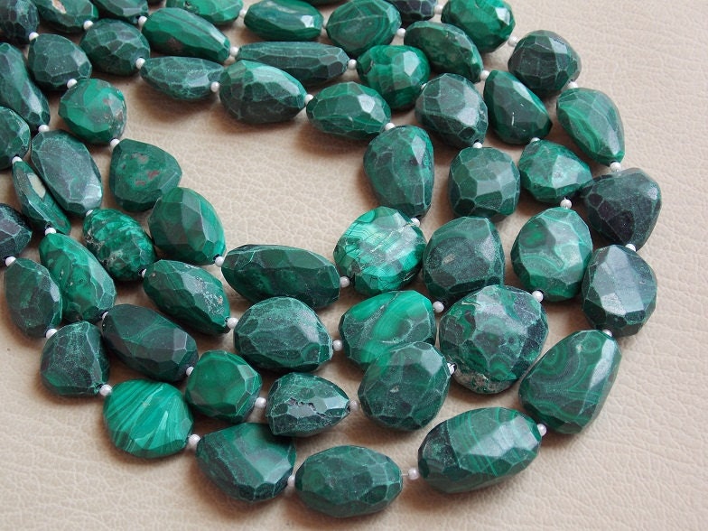 Malachite Faceted Tumbles,Nuggets,Loose Stone,Handmade,For Making Jewelry 12Inch 17X15To10X9MM Approx Wholesaler,Supplies 100%Natural TU5 | Save 33% - Rajasthan Living 11