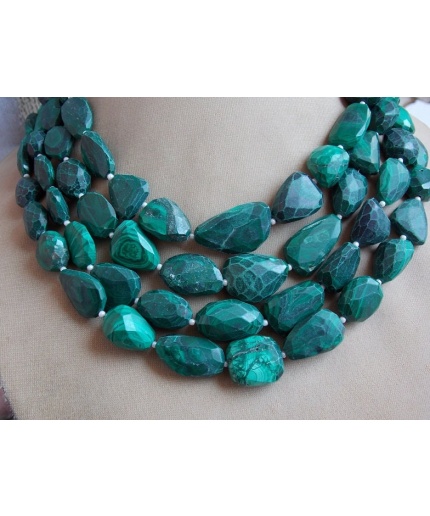 Malachite Faceted Tumbles,Nuggets,Loose Stone,Handmade,For Making Jewelry 12Inch 17X15To10X9MM Approx Wholesaler,Supplies 100%Natural TU5 | Save 33% - Rajasthan Living 3