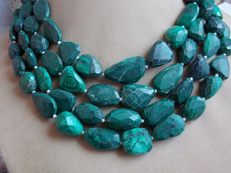 Malachite Faceted Tumbles,Nuggets,Loose Stone,Handmade,For Making Jewelry 12Inch 17X15To10X9MM Approx Wholesaler,Supplies 100%Natural TU5 | Save 33% - Rajasthan Living 12