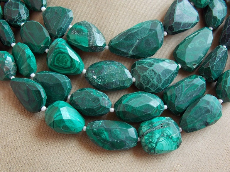 Malachite Faceted Tumbles,Nuggets,Loose Stone,Handmade,For Making Jewelry 12Inch 17X15To10X9MM Approx Wholesaler,Supplies 100%Natural TU5 | Save 33% - Rajasthan Living 13