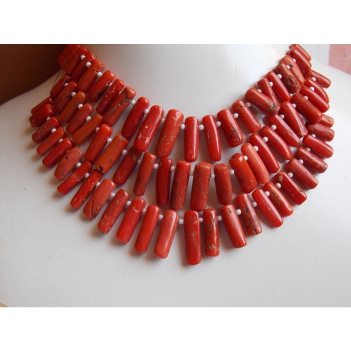 Red Coral Smooth Long Stick,Cabochon,Briolette,23Piece Strand 18X7To12X5MM Approx,Wholesaler,Supplies,100%Natural,CR2 | Save 33% - Rajasthan Living 6